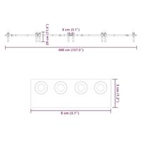 Doos met onderdelen voor schuifdeur 400 cm staal zwart - thumbnail