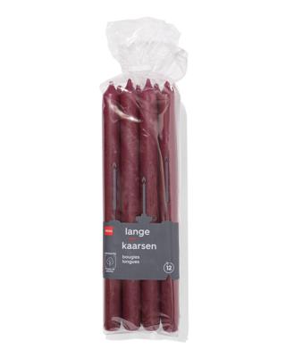 HEMA Lange huishoudkaarsen Ø2.2x29 - 12 stuks aubergine (aubergine)
