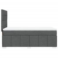 Boxspring met matras stof donkergrijs 90x200 cm - thumbnail