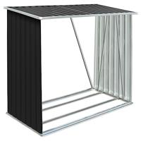 Haardhoutschuur 163x83x154 cm gegalvaniseerd staal antraciet - thumbnail