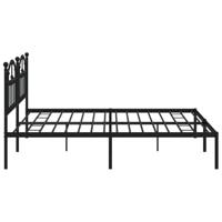 Bedframe met hoofdbord metaal zwart 200x200 cm - thumbnail