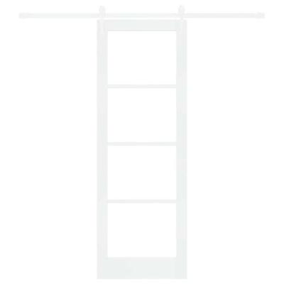 Schuifdeur met Hardware Set Wit 73,5x211 cm Massief Vurenhout