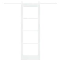 Schuifdeur met Hardware Set Wit 73,5x211 cm Massief Vurenhout - thumbnail