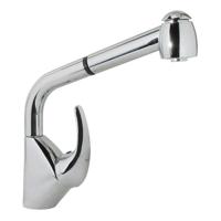 Keukenkraan Tres Top | Opbouw | 360° Draaibaar | Uitrekbare sproeier | Mengkraan | 1-hendel | Rond | Chroom - thumbnail