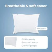 VidaXL Hoofdkussen met kussen 2 pcs wit 40 x 60 cm katoen - thumbnail