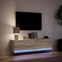 Tv-wandmeubel met LED-verlichting 140x31x38 cm sonoma eiken - thumbnail