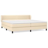 Boxspring met matras stof crèmekleurig 200x200 cm - thumbnail