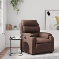Fauteuil verstelbaar kunstleer bruin - thumbnail
