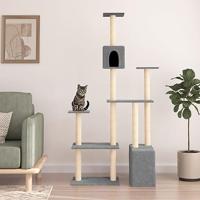 VidaXL Kattenmeubel met sisal krabpalen 180 cm lichtgrijs - thumbnail