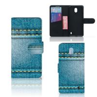 Nokia 1 Plus | Wallet Case | met Pasjes | Jeans - thumbnail
