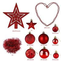 Kerstboom decoraties - Set van 66 - rood - thumbnail