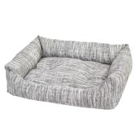 duvoplus, Cliff Hondenbed, zacht, met dik kussen, 60 x 45 x 16 cm, grijs, gevoerd kussen, brede comfortrand, afneembaar kussen, wasbaar op 30 °C, elegant design - thumbnail