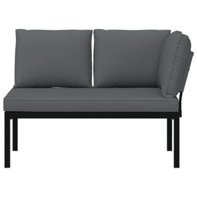 Tuinbank met kussens aluminium zwart