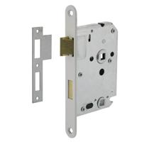 Intersteel badkamer/toiletslot 63/8mm met witte voorplaat 20x175 mm - thumbnail