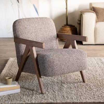 Eleonora Fauteuil 'Francis' Grove Bouclé, kleur Taupe