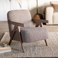Eleonora Fauteuil 'Francis' Grove Bouclé, kleur Taupe - thumbnail