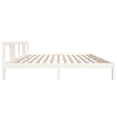 Bedframe massief hout wit 200x200 cm Bedframe massief hout wit 200x200 cm
