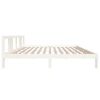 Bedframe massief hout wit 200x200 cm - thumbnail