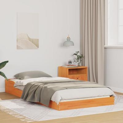 Bedframe Wasbruin 90 x 210 cm Massief grenenhout