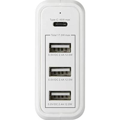 VOLTCRAFT UC-4ACX002 USB-oplader 62 W 1x USB-C, 3x USB-A USB PD Wit Binnen VOLTCRAFT UC-4ACX002 USB-oplader 62 W 1x USB-C, 3x USB-A USB PD Wit Binnen