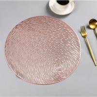 2 PC'S mode ronde holle placemats PVC tabel matten koffie kopje pad (Rose goud) - thumbnail