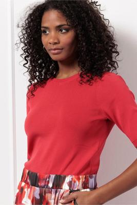Studio Anneloes Lana Ssl Pullover 12707 Trui Korte Mouw 2800 Coral Red