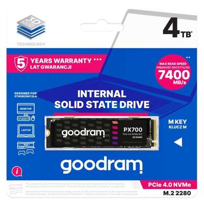 Goodram PX700 SSD SSDPR-PX700-04T-80 internal solid state drive M.2 4,1 TB PCI Express 4.0 NVMe 3D NAND