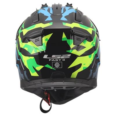 LS2 crosshelm "mx708 fast ii grotesk" helmet mx708 fast ii grotesque bl/pink/green x