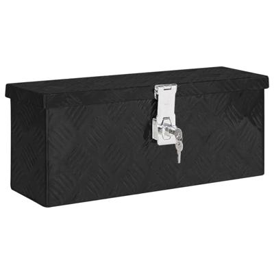 VidaXL Opbergbox 50x15x20,5 cm aluminium zwart