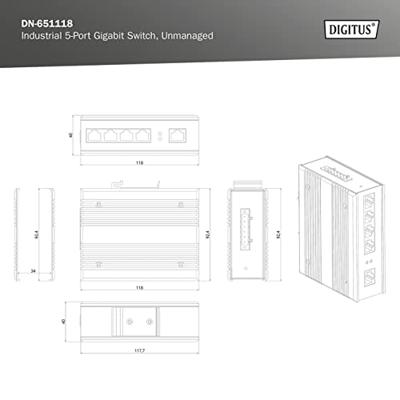 Digitus DN-651118 DN-651118 Industrial Ethernet Switch 5 poorten 10 / 100 / 1000 MBit/s