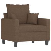 Fauteuil met voetenbank 60 cm stof bruin - thumbnail