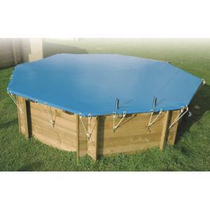 Winter- en veiligheidsafdekking voor houten zwembad - UBBINK® - Achthoekig 400x610 - Dikte 550gr - Voldoet aan NF P 90-308