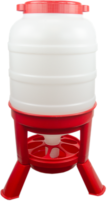 Pluimvee voertoren 40 liter rood hopper op pootjes