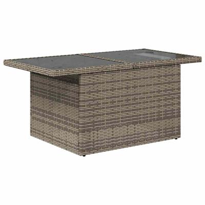 7-delige Loungeset met kussens poly rattan grijs - thumbnail