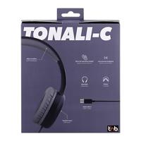 T'nB - Bedrade Supra-auditieve hoofdtelefoon, Foam Pads, Hoofdband Liner voor optimaal comfort, USB-C-kabel, ingebouwde bedieningselementen, microfoon - blauw - thumbnail
