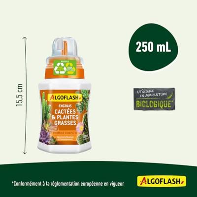 Cactus- en succulentenmeststof - ALGOFLASH - 250 ml - UAB