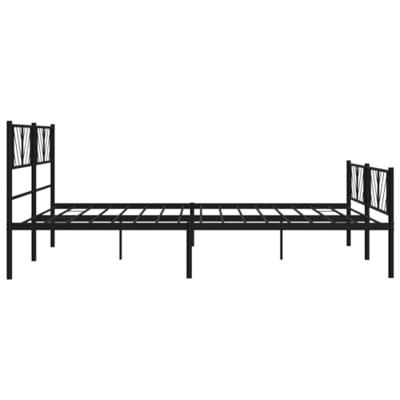 Bedframe met hoofd- en voeteneinde metaal zwart 200x200 cm Bedframe met hoofd- en voeteneinde metaal zwart 200x200 cm