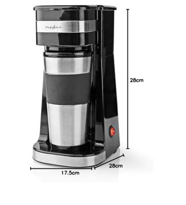 Nedis KACM300FBK Koffiezetapparaat Zwart, Zilver