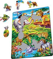 Selecta Larsen legpuzzel dieren - op safari, 18st. - thumbnail