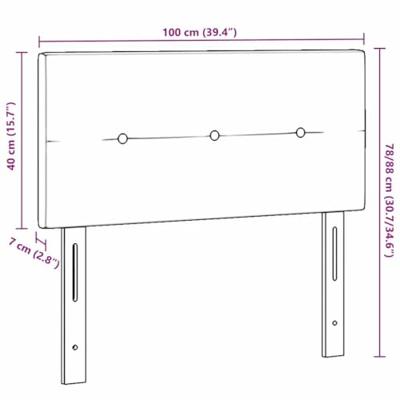 LED-hoofdbord met LED -striplichten Zwart 100 cm Stof - thumbnail