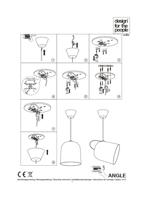 Hanglamp zwart &apos;Angle&apos; E27 dimbaar warm wit zwart 20 cm DFTP - thumbnail