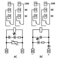 Finder 4C.02.8.230.0060 Relaismodule Nominale spanning: 230 V/AC Schakelstroom (max.): 8 A 2x wisselcontact 1 stuk(s) - thumbnail