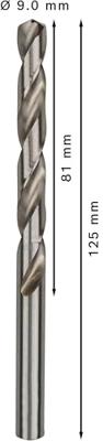 Bosch Accessories 2608595075 HSS Metaal-spiraalboor 9 mm Gezamenlijke lengte 125 mm Geslepen DIN 338 Cilinderschacht 5 stuk(s)