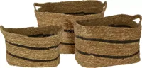 Mand Zeegras Naturel/Zwart 37x30cm - thumbnail