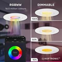 Set van 3 Napels smart inbouwspots - IP65 Waterdicht - 8 Watt 600 Lumen - Kantelbaar - Wifi + Bluetooth - RGBWW - Google Home, Amazon Alexa en Siri - Wit - Voor binnen en buiten - thumbnail