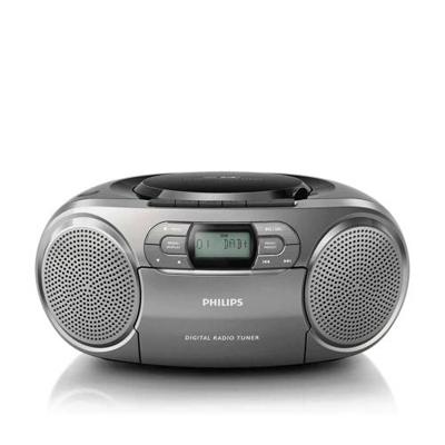 Philips Audio CD-Radiorekorder mit DAB+ (Dynamic Bass Boost, UKW-DAB+, CD, Kasseten-Deck) silber, AZB600/12