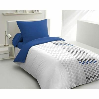 AMBROISIE microvezel dekbedset - 1 dekbedovertrek 140 x 200 cm + 1 kussensloop 63 x 63 cm - Blauw