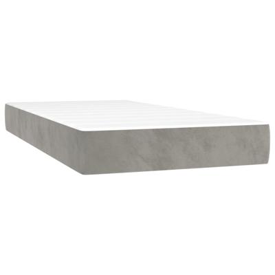 Boxspring met matras fluweel lichtgrijs 140x190 cm