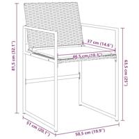 Tuinstoelen 4 st met kussens poly rattan zwart - thumbnail