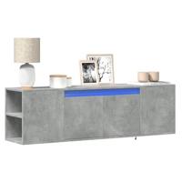 Tv-wandmeubel met LED-verlichting 135x31x39,5 cm betongrijs - thumbnail